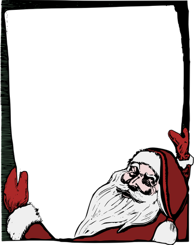 Санта, держа доске цвета векторное изображение