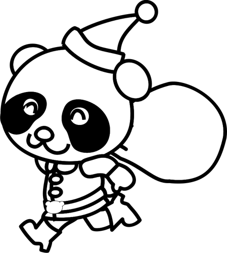 Santa Panda Coloriage image vectorielle livre