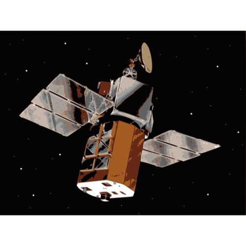 Satellitt i plass vector illustrasjon