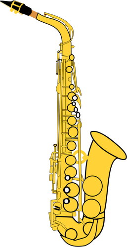 Золотой саксофон векторные иллюстрации
