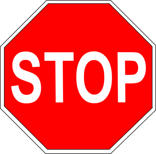 ClipArt vettoriali di stop rosso semplice roadsign