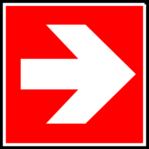 Vektorbild av exit riktning rätt tecken etikett