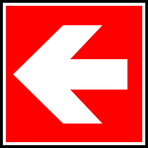 Vector afbeelding van afrit richting links teken etiket