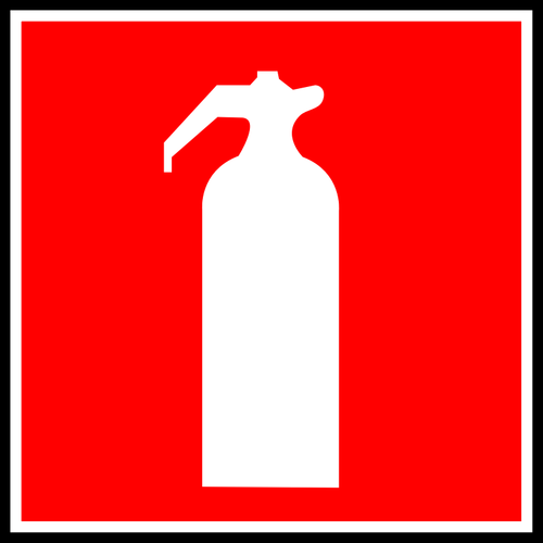 Imagem vetorial de sinal etiqueta do extintor de fogo