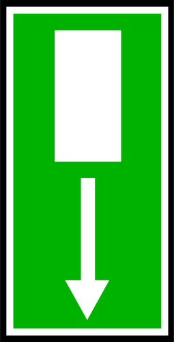Grønne rektangulære utgangsdøren bak skilt med grensen vektortegning