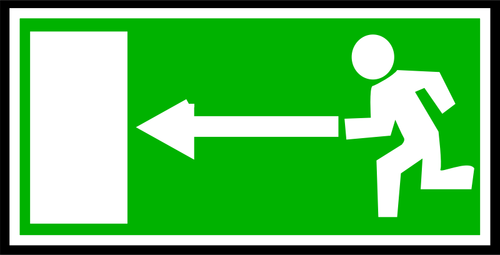 Zelená obdélníkové ukončit dveře znamení s hranice vektorové ilustrace