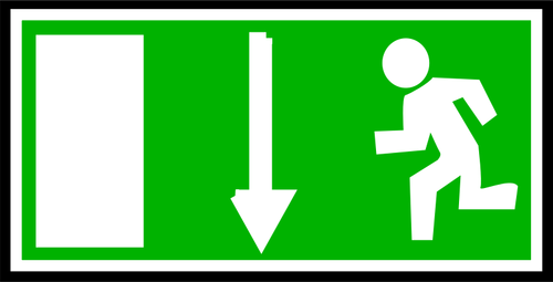 علامة الخروج المستطيلة الخضراء مع صورة متجه الحدود