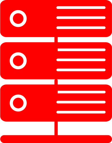Röd virtuell server vektor illustration