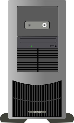 Menara komputer dengan seni klip berdiri vektor