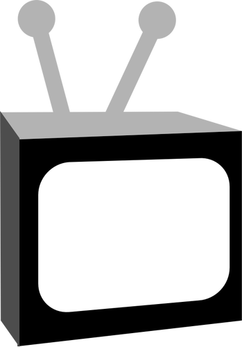 صورة متجهة من مجموعة التلفزيون خمر الأسود والأبيض