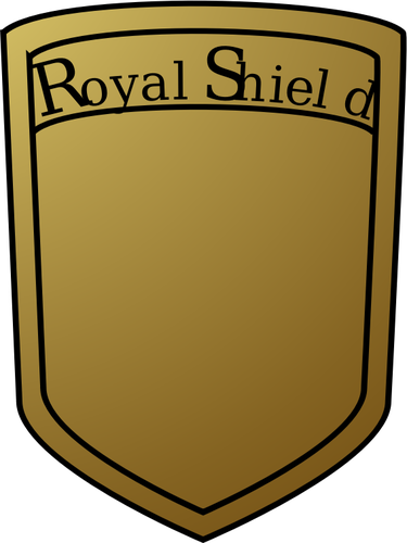 Vektorgrafik för royal shield tom i gyllene färg