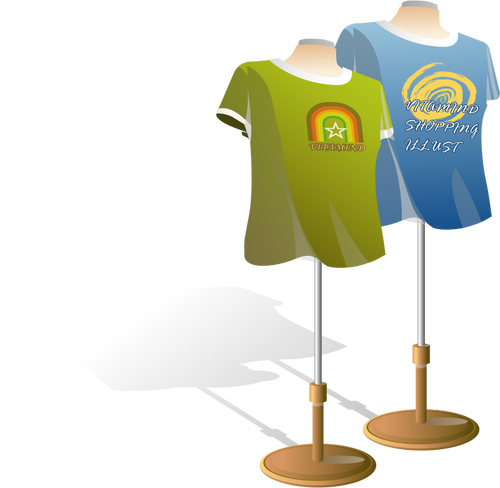 T-shirts stands with shirts on vector image