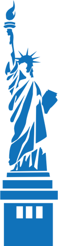 Standbeeld van Liberty blauwe silhouet vector afbeelding