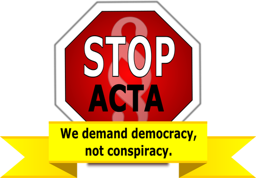 Vector Clipart fermare ACTA