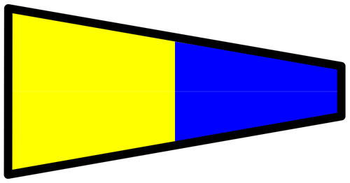Bendera kuning dan biru sinyal