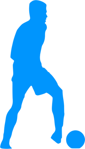 Football player blue silhouette clip art
