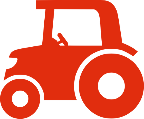 Traktör kırmızı siluet vektör görüntü