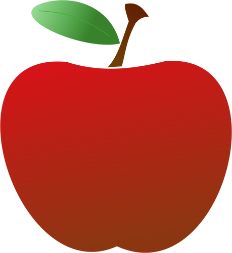 Красное яблоко 2D векторной графики