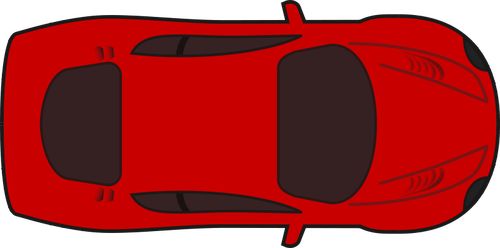 Červené závodní auto: pohled shora vektor
