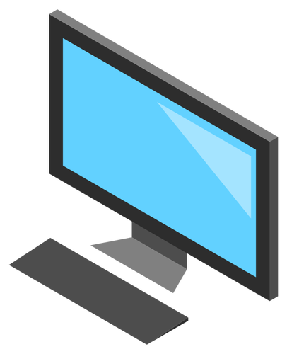 Desktop PC-ikonen med monitor vektorbild