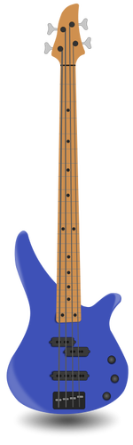 Prosta gitara basowa z ilustracji wektorowych cztery struny