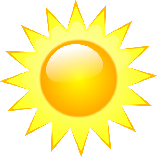 Vektorgrafikken værmelding farge symbolet for solfylte himmelen