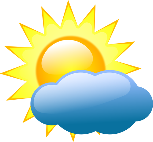 आंशिक रूप से बादल छाए रहेंगे स्काई के लिए मौसम का पूर्वानुमान रंग प्रतीक के वेक्टर क्लिप आर्ट