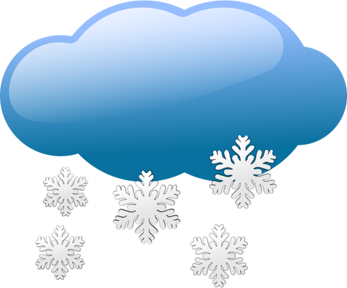 رمز التنبؤ بالطقس الأزرق الداكن للتوضيح المتجه الثلجي