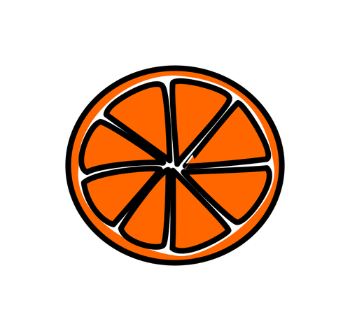 Gesneden oranje vector afbeelding