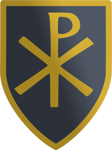 Clipart vetorial do escudo com o sinal do cristão Lábaros