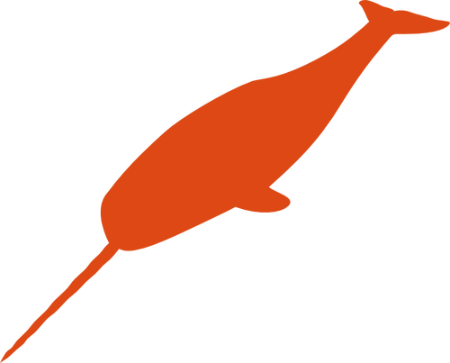 Ilustración de vector de silueta pequeña narval