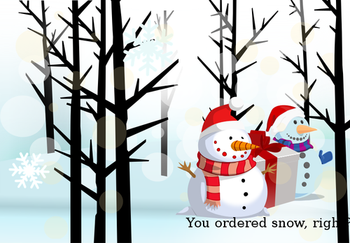 क्रिसमस कार्ड snowman वेक्टर चित्रण के साथ