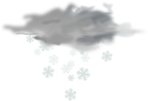 Vector image of weather forecast color symbol for snowy sky