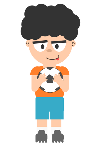 Vector imagine de un tip cu un fotbal bal