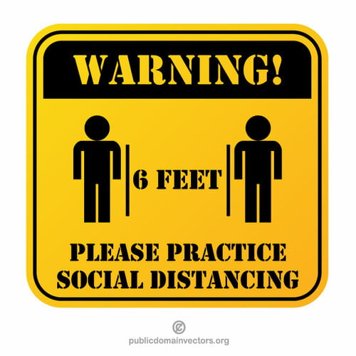 Advarsel sosial distancing