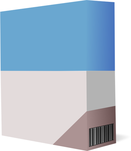 Vektor ClipArt av lila och blå låda med streckkod