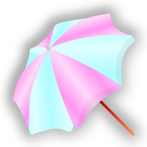 粉色和蓝色的遮阳伞矢量图像