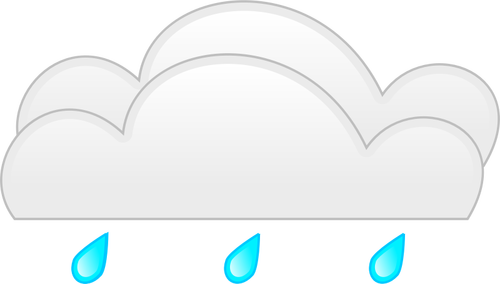 Pastelově barevné overcloud déšť znamení vektorové ilustrace