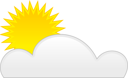 Symbole de couleur pastel pour illustration vectorielle ciel partiellement nuageux