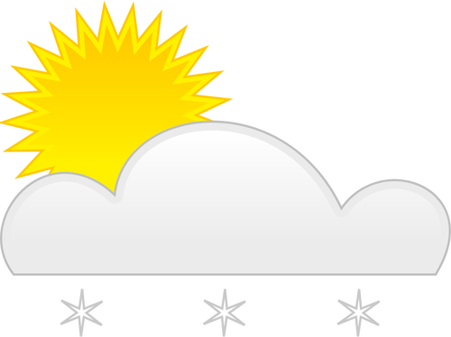 Pastellinvärinen symboli aurinkoiselle lumivektorikuvalla