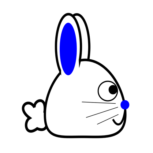 Lente bunny met blauwe oren vector afbeelding