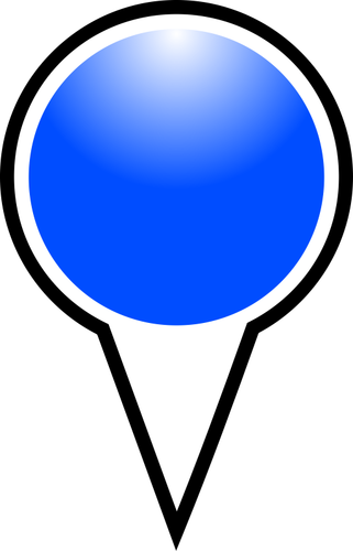 Mapa ilustracji wektorowych kolor niebieski wskaźnik