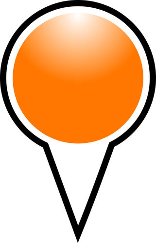 Карта указатель оранжевый цвет векторной графики