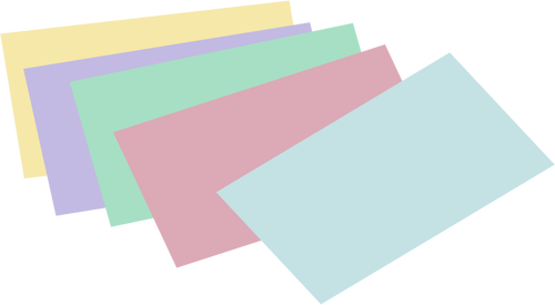 Disegno di schede colorate sfoderato vettoriale