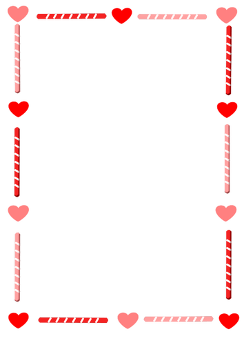 Heart and candy border vector drawing