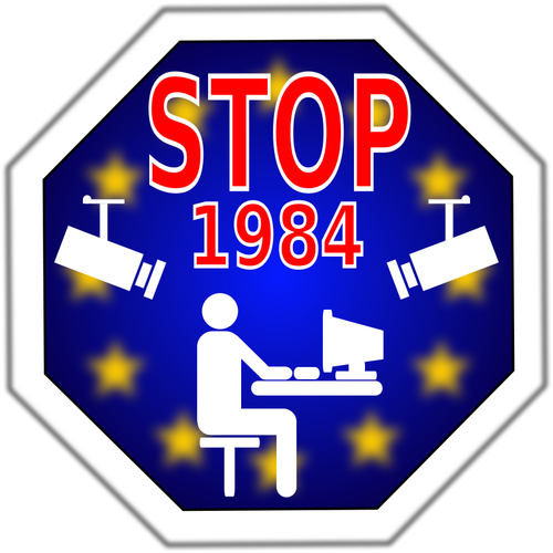 Остановить 1984 в Европе векторное изображение