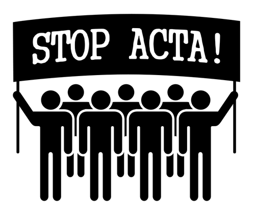 ОСТАНОВИТЬ ACTA подписали векторные иллюстрации