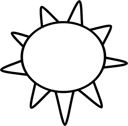 Preto e branco símbolo de imagem vetorial de céu ensolarado