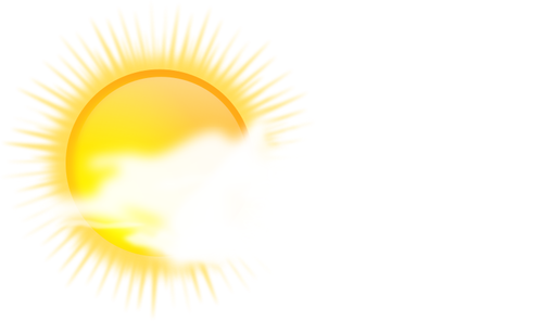 Векторный рисунок символа цвет прогноз погоды для Солнечный до облачно небо