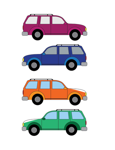 Image vectorielle de voitures familiales